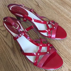 Cole Haan Nike Air Red Strappy Heel Sandals Size 8